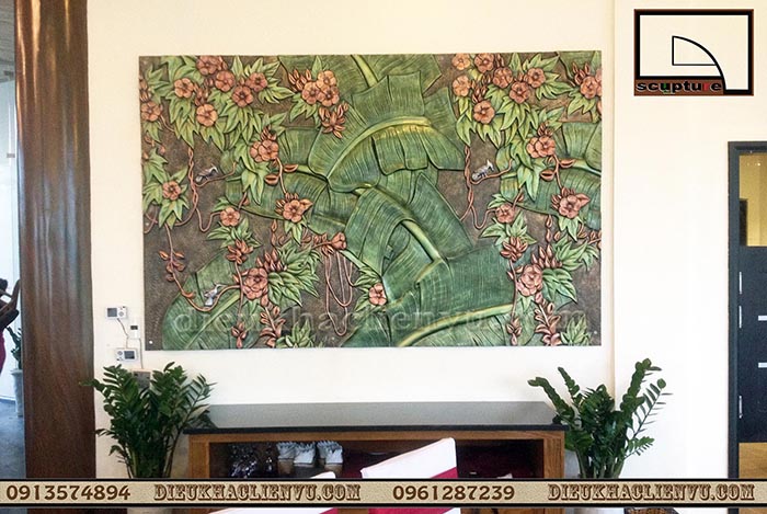 Mẫu phù điêu hoa chuối đẹp